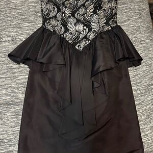 Retro pinup vintage Elegant Black and Silver Women's Dress